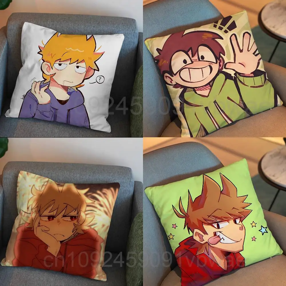

Красная наволочка с принтом Tord Larsson Edd Eddsworld, 45×45 см, квадратная наволочка для декора гостиной и спальни