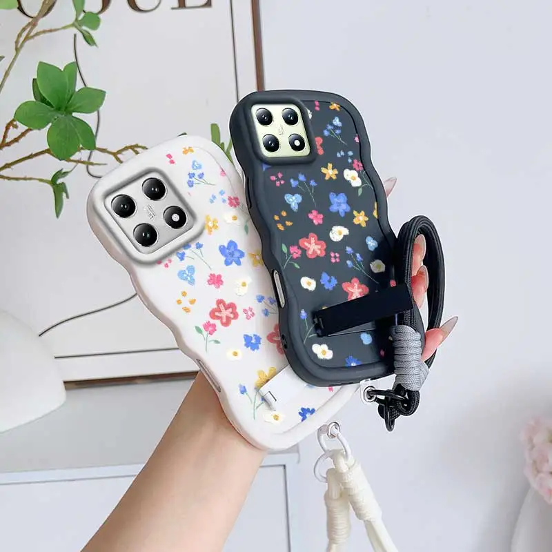 Lightweight With Lanyard And Stand Flowers bloom Casual Ready Flexible For Xiaomi 14T Case With Xiaomi POCO C X M 6 7 2 5 75 65