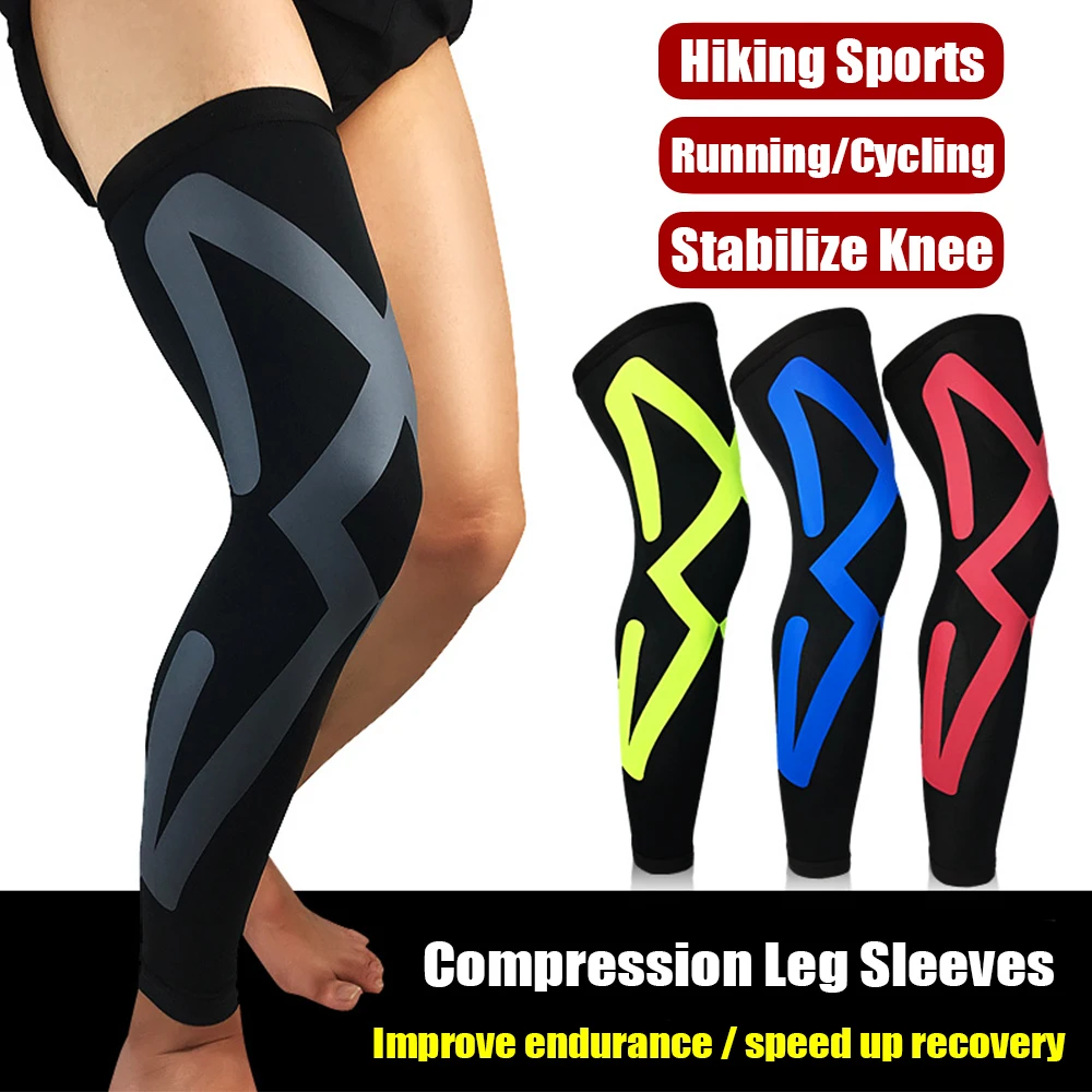 Calentadores deportivos de compresión para piernas, calentadores de soporte de rodilla para ciclismo, correr, baloncesto, fútbol, voleibol, tenis y