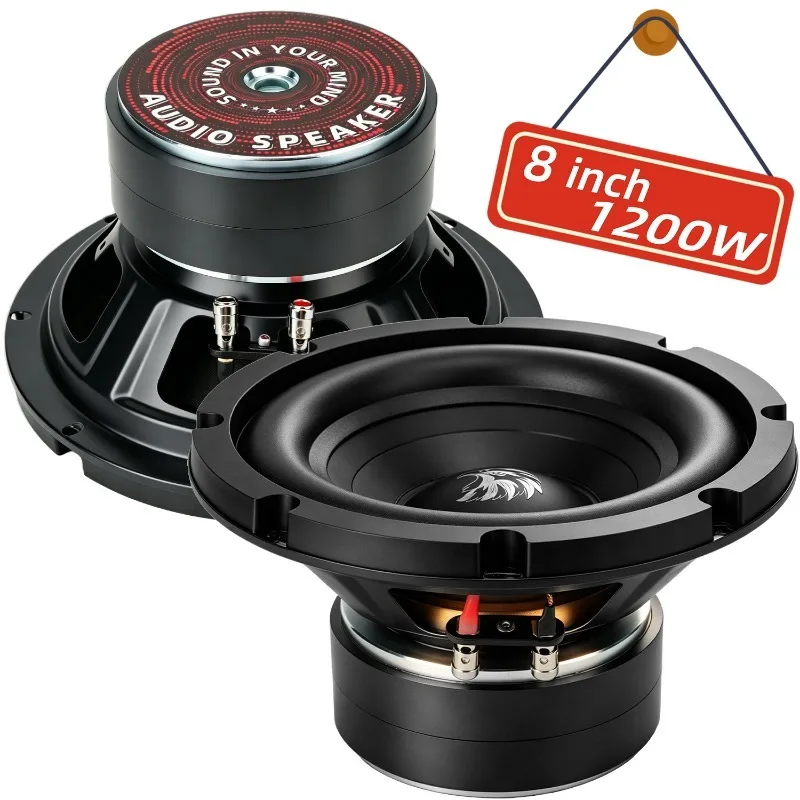 1pcs 8 Inch Car Speakers HiFi 1200W High Power Mid Bass Multimedia Stereo Subwoofer For DYI Home Theater Campground Car Audio
