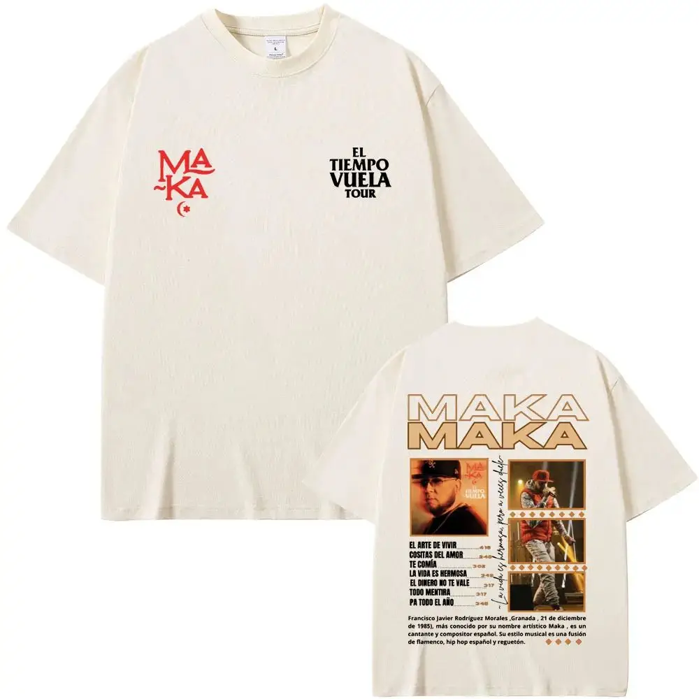 

Свободная повседневная и удобная футболка из чистого хлопка с короткими рукавами и двусторонним принтом Rapper 2025 для мужчин и женщин