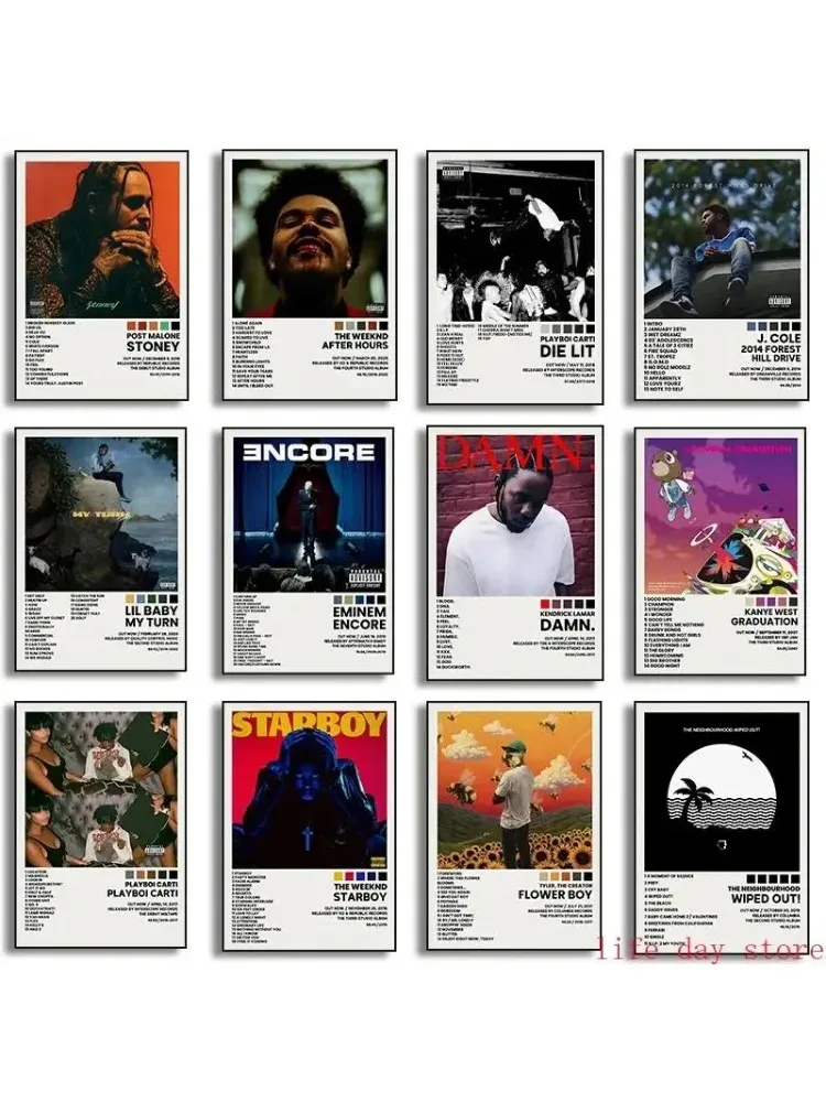 Hip Hop Rap Star Drake Eminem Muziek Albumhoezen Poster Print Canvas Schilderij Wall Art Picture - afbeelding 2