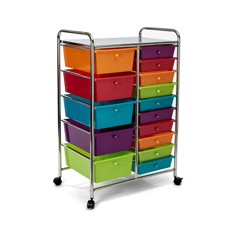 Storage rack Multi-layer removable shelf, multi-functional plastic living room household drawer storage cart rack