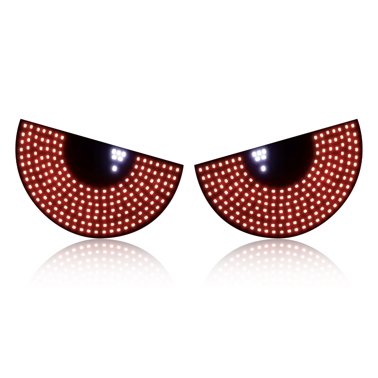 LED Devil's Eye Car Back Window expression lights Red semicircle Windshield Display Decorative Lamps USB Plug Lighting