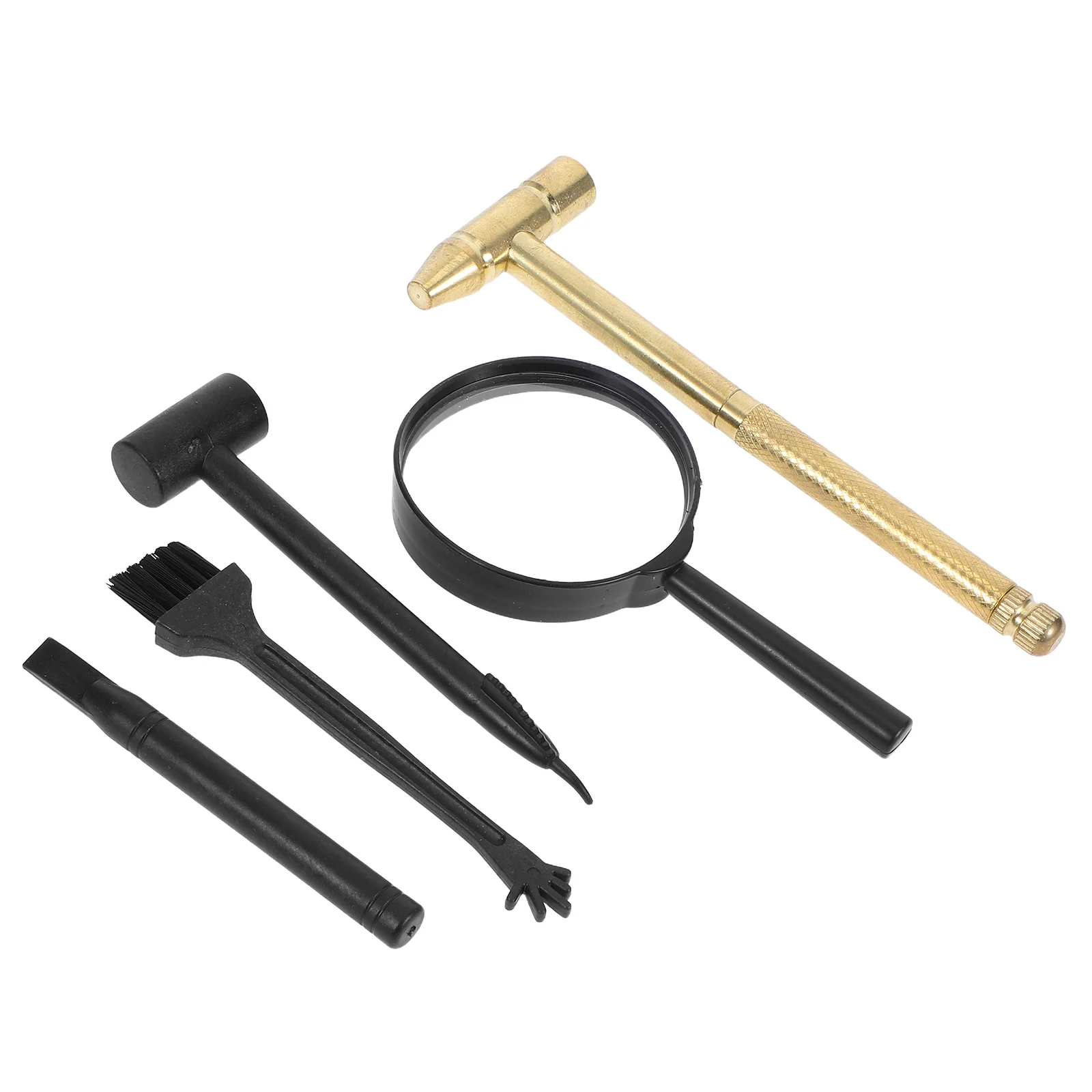 

1set 1Set Archaeology For Kids: Excavation Tool Kit With Hammer Brush Chisel Magnifier Stem Science Activity Rock Digging Game