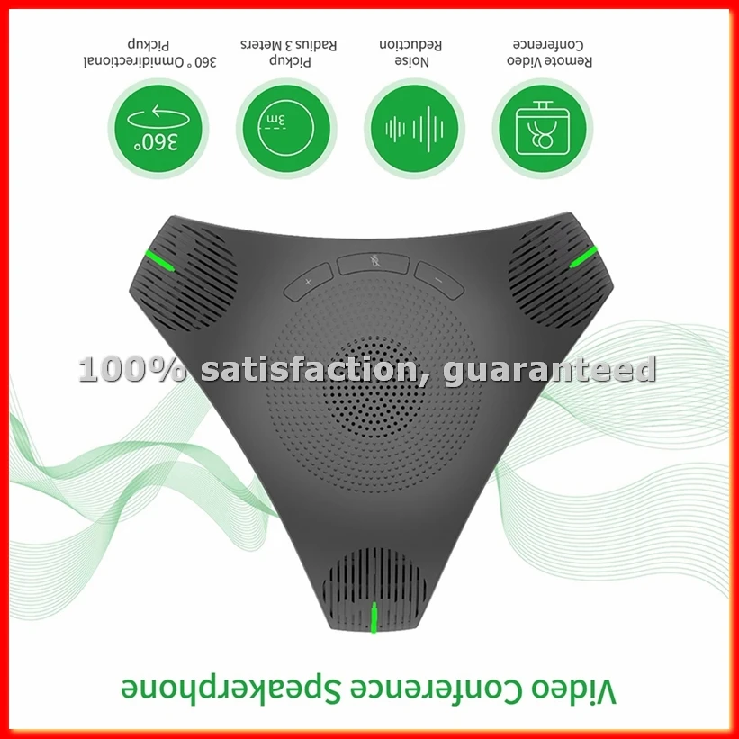 

USB-спикерфон для конференций, всенаправленный компьютерный микрофон 360° ° Функция захвата голоса с кнопкой отключения звука-A79M