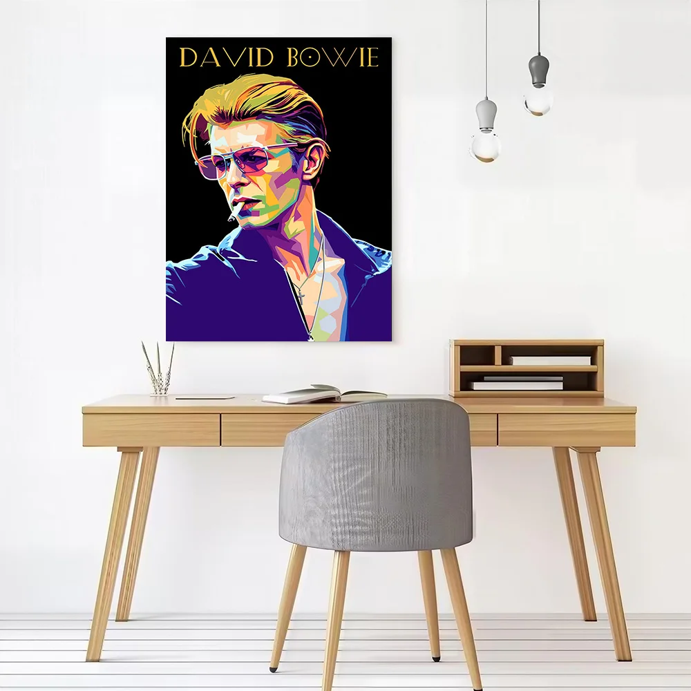 David Bowie Pop Art Portrait Canvas Poster Wall Art Customizable High Quality Printed Picture for Personalized Painting Bedroom