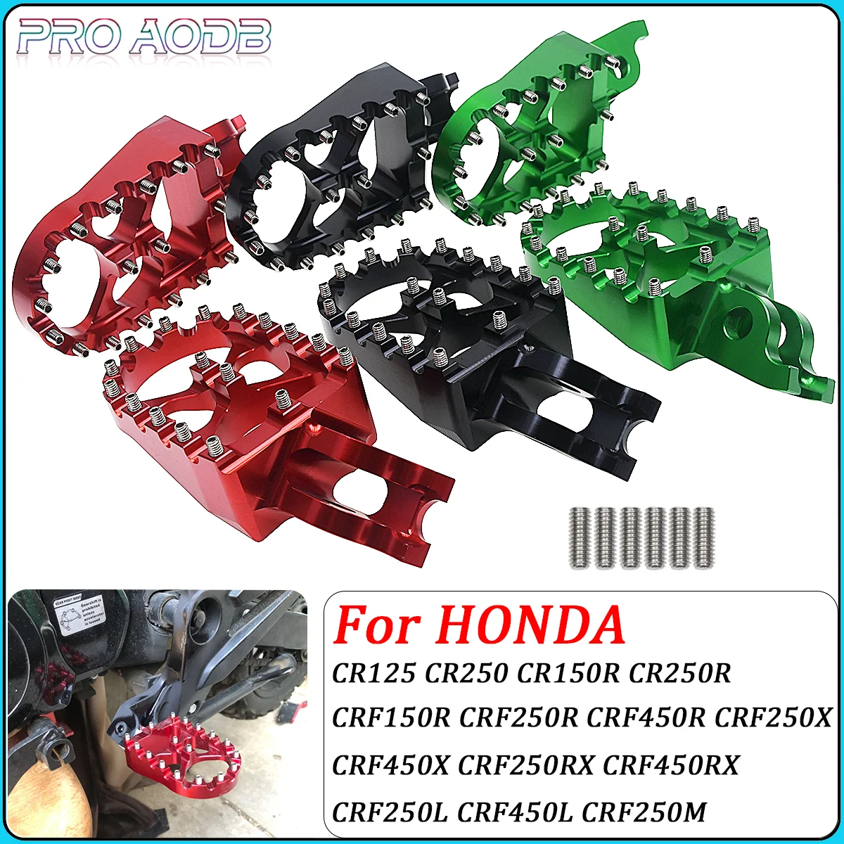 

CNC FootRest Footpegs Foot Pegs Pedals For HONDA CR125R CR250R CRF150R CRF250R CRF250X CRF450R CRF250RX CRF 150 250 450 R X RX