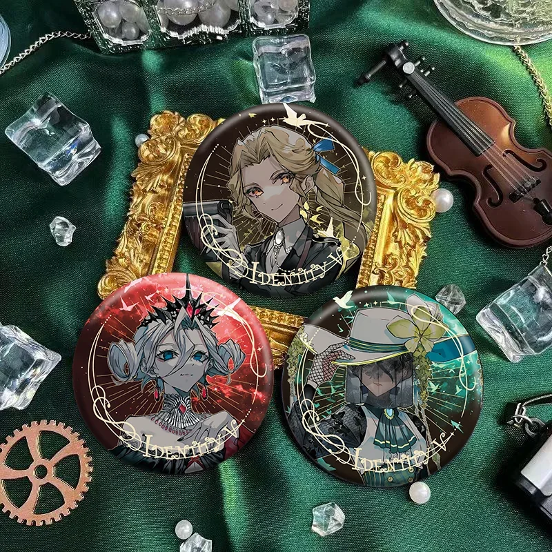 Identidade v anime broches Norton Campbell bonito crachá jaqueta jeans lapela pino presente acessório reflexivo duplo flash crachá broche