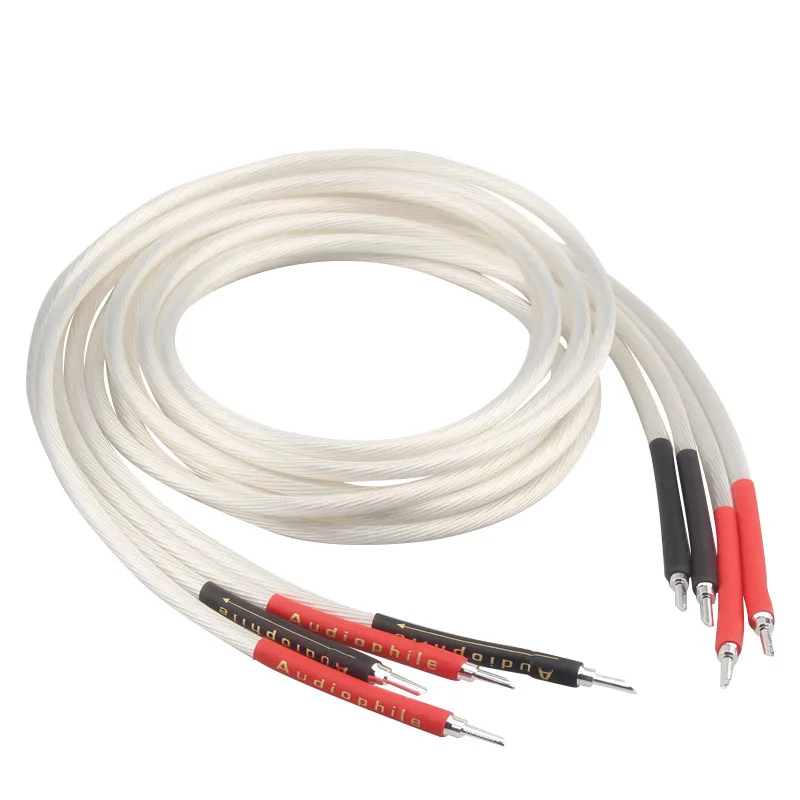 Xangsane/Elephant God Fever Single Crystal Copper Silver Plated Speaker Cable Hifi Audio Amplifier Speaker Audio Cable