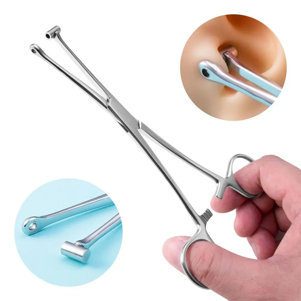 Piercing Needle Tweezers Disposable Professional Tool Body Jewelry Tool Open Triangle Forceps Stainless Steel Piercing Clamp