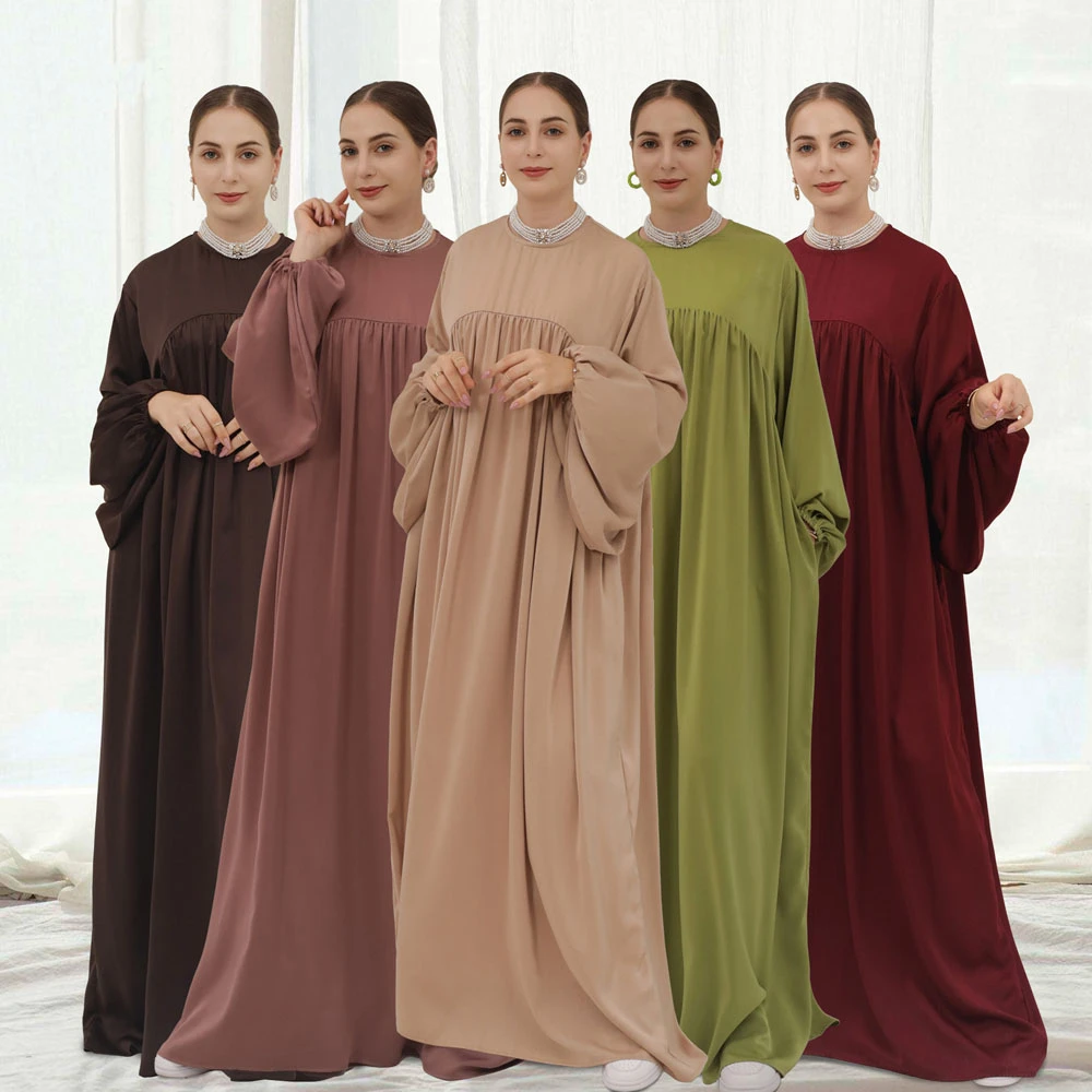 

Modest Abayas for Women Loose Muslim Ramadan Eid Prayer Garment Dress Turkey Kaftan Islam Arab Robe Dubai Jalabiya Femme Clothes