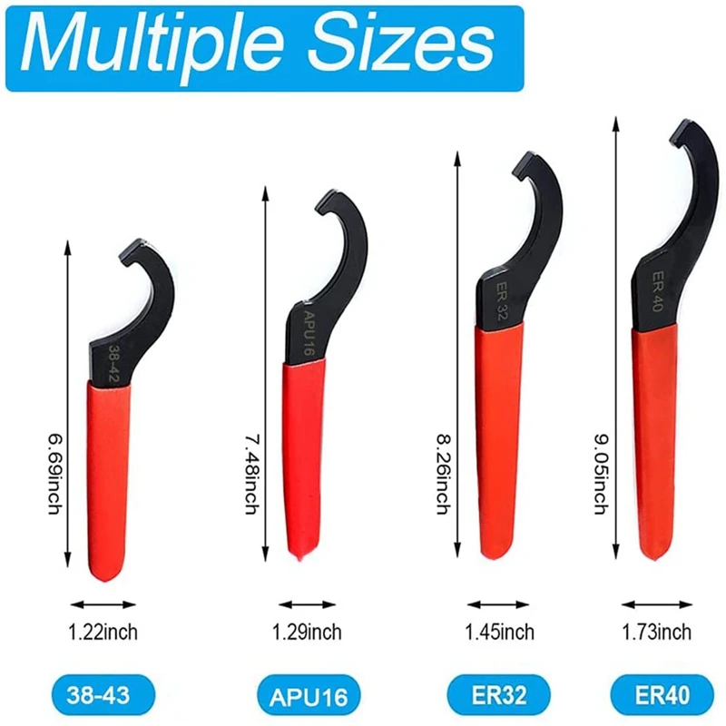 Coilover Wrench, Hook Wrenches Tools Set Shock Spanner Wrench Set C-Shape Spanner Adjustable Spanners Adjustment Tool