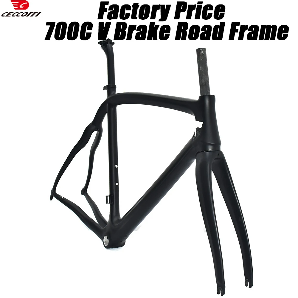 

Full Carbon Road Bike Frame Factory Price Bicycle Frameset V Brake Road Framework in stock shipping faster