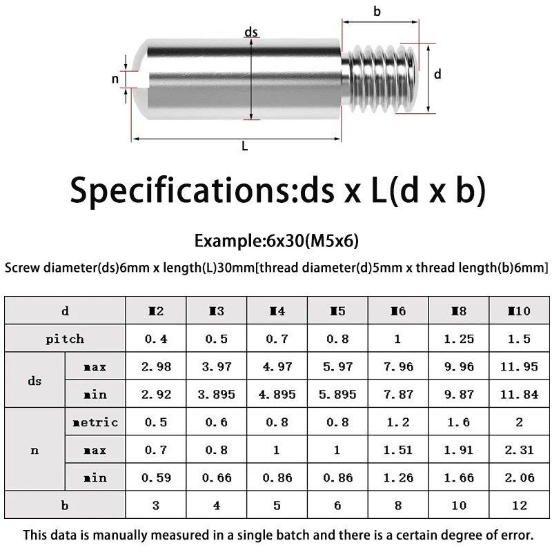 Beicai M2 To M10 SUS304 Stainless Steel Slotted Dome Pin With External Thread Cylindrical Locating Screw Bolt For Machinery