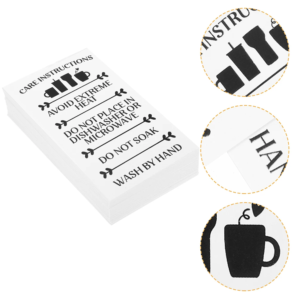 

100Pcs Customer Cup 50x90mm Clear Instructions Tumbler Package Insert