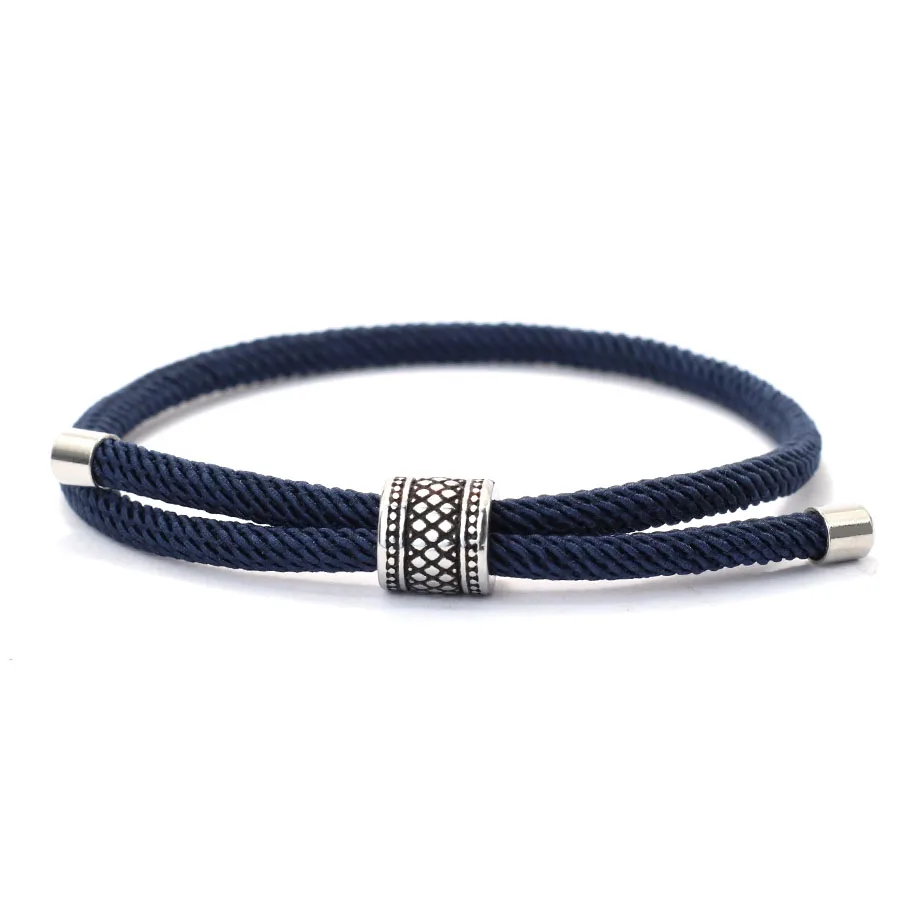 2024 nový minimalistické šňůra řetízek náramek unisex vintage stříbro barva vikingové příslušenství nastavitelný lano braclet makramé braslet