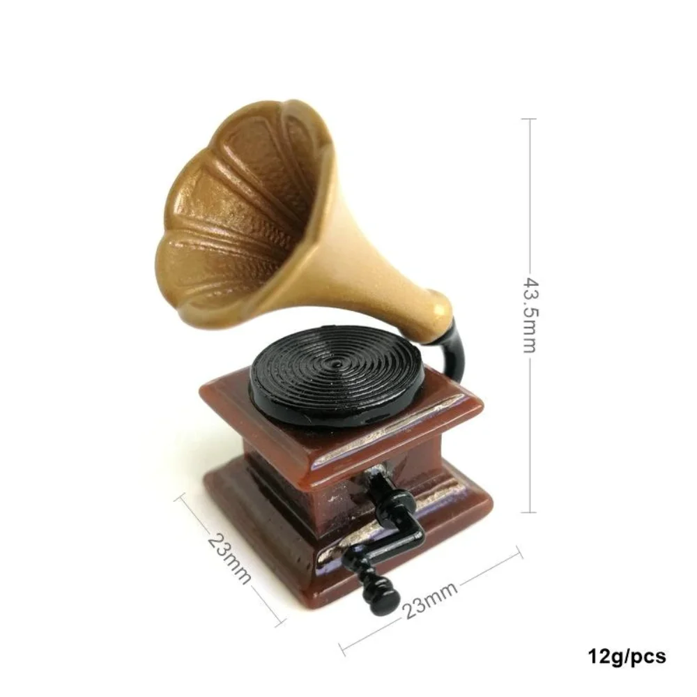 1:12 Furniture Mini Accessories Ultra-compact Retro Phonograph Record Player With Record DIY Miniature Doll House