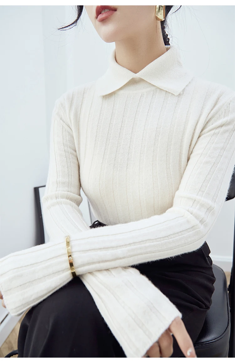 الخريف الشتاء سترة أنيقة تحمل شعار لعبة البيسبول متماسكة القمم ضئيلة سترة كم كامل مطاطا عادية نحيل تريكو المرأة محبوك قمصان البلوزات