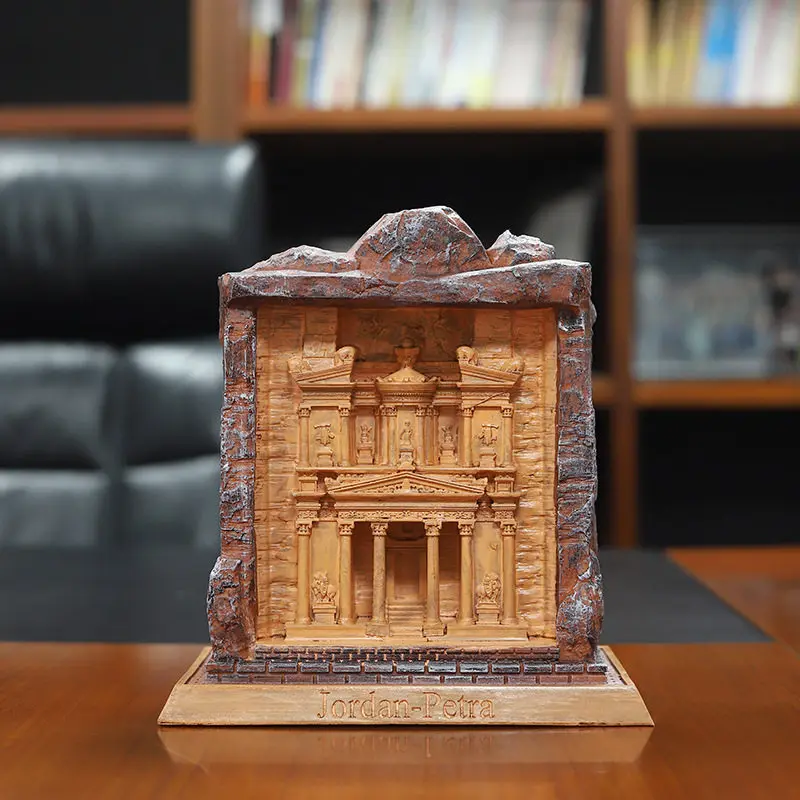 

Resin Crafts Home Ornament World Famous Architectural Model Petra Ancient City Creative Crafts Ornament, Jordan