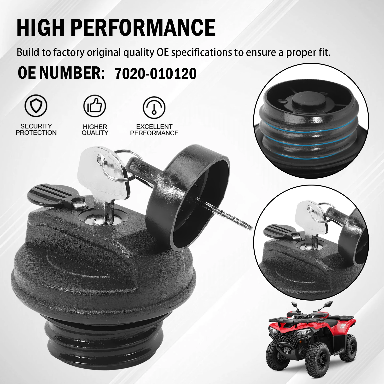 ล็อคฝาถังน้ํามัน 7020- 010120   สําหรับ CF-Moto CForce CF ATV UTV 450 550 550 550 520 800 820 850 1000 EU4 EU5 7020- 010120