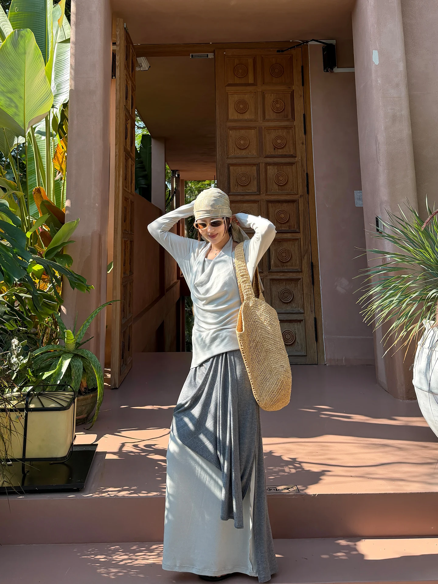 

Ultra-Light Soft Fine Wool Real Two-Piece Set Half Skirt Suit Slimming Elegance Effortless Layering Fashionable Women's Shirt