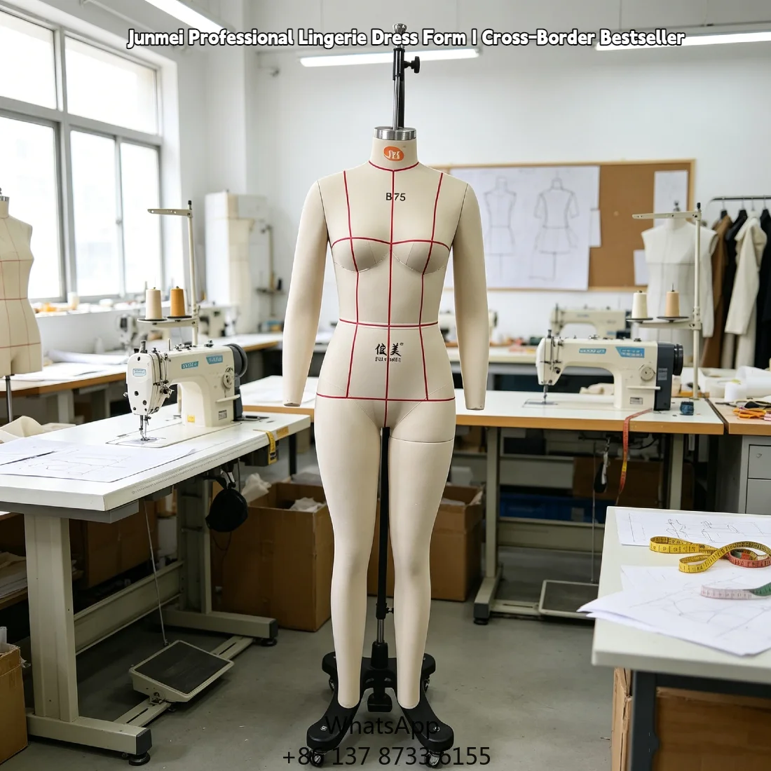 

B75 34B Lingerie Swimwear Dress Form Adjustable Shoulder Full-Body Standing Pose Women's Mannequin For Pattern Making
