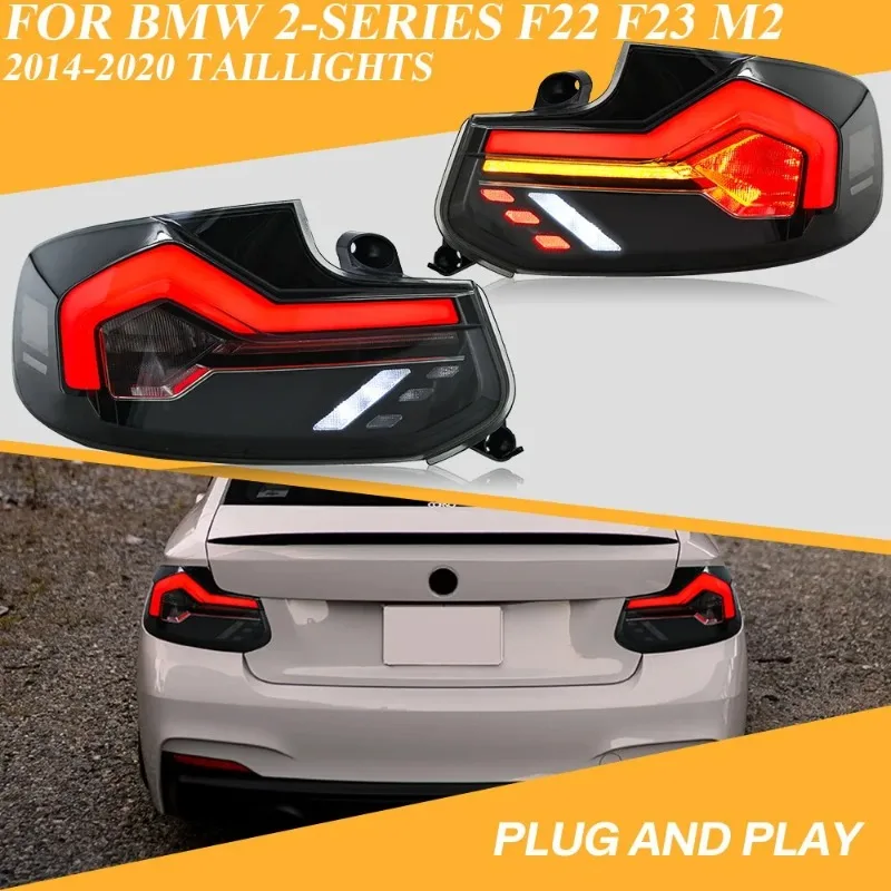

Для BMW 2 серии F22 F23 M2 2014-2020 полностью светодиодные задние фонари, пара черных задних фонарей