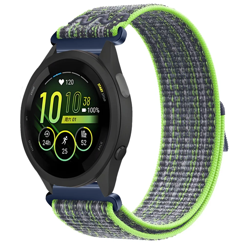 22 مللي متر 20 مللي متر النايلون حلقة الفرقة ل Garmin Forerunner 965 265 165 55 970 570 تنفس حزام سوار Garmin Venu 3 2 Vivoactive 6 5