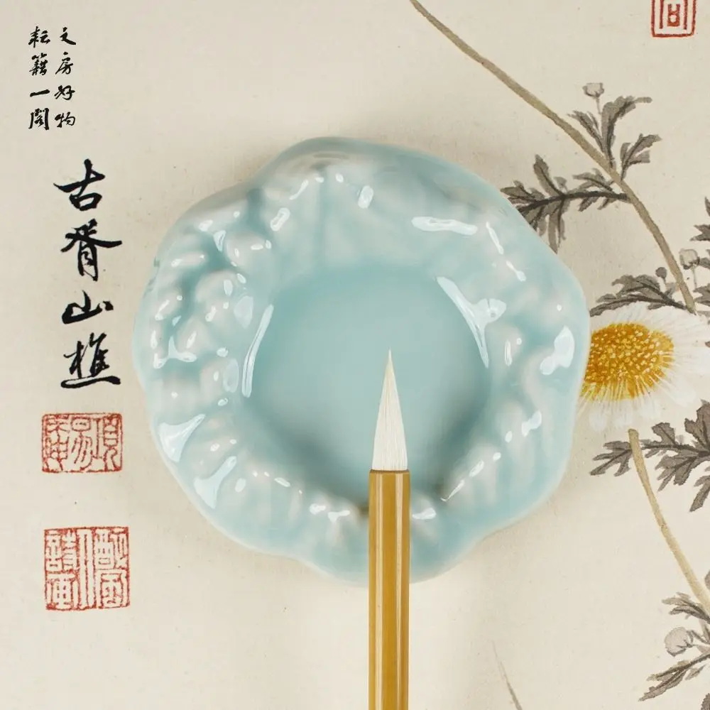 Multifunction Ceramic Mountain Shaped Inkstone Ink Brush Paperweight Pen Rest Holder Brush Ink Glaze Painting Tool Writing