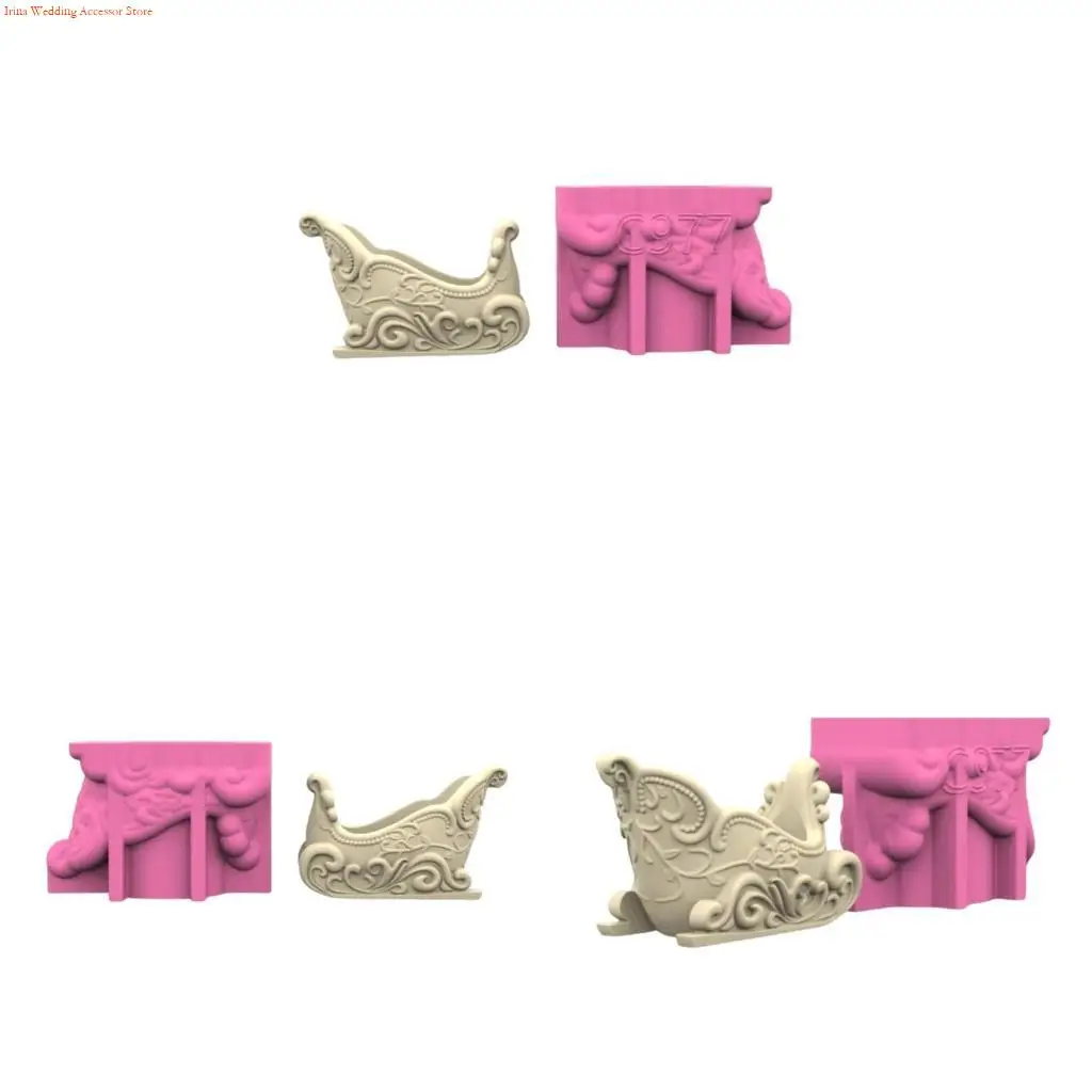 

G92D силиконовая форма для цветов в форме рождественских саней, формы для держателей ручек, подходящие для изготовления из и