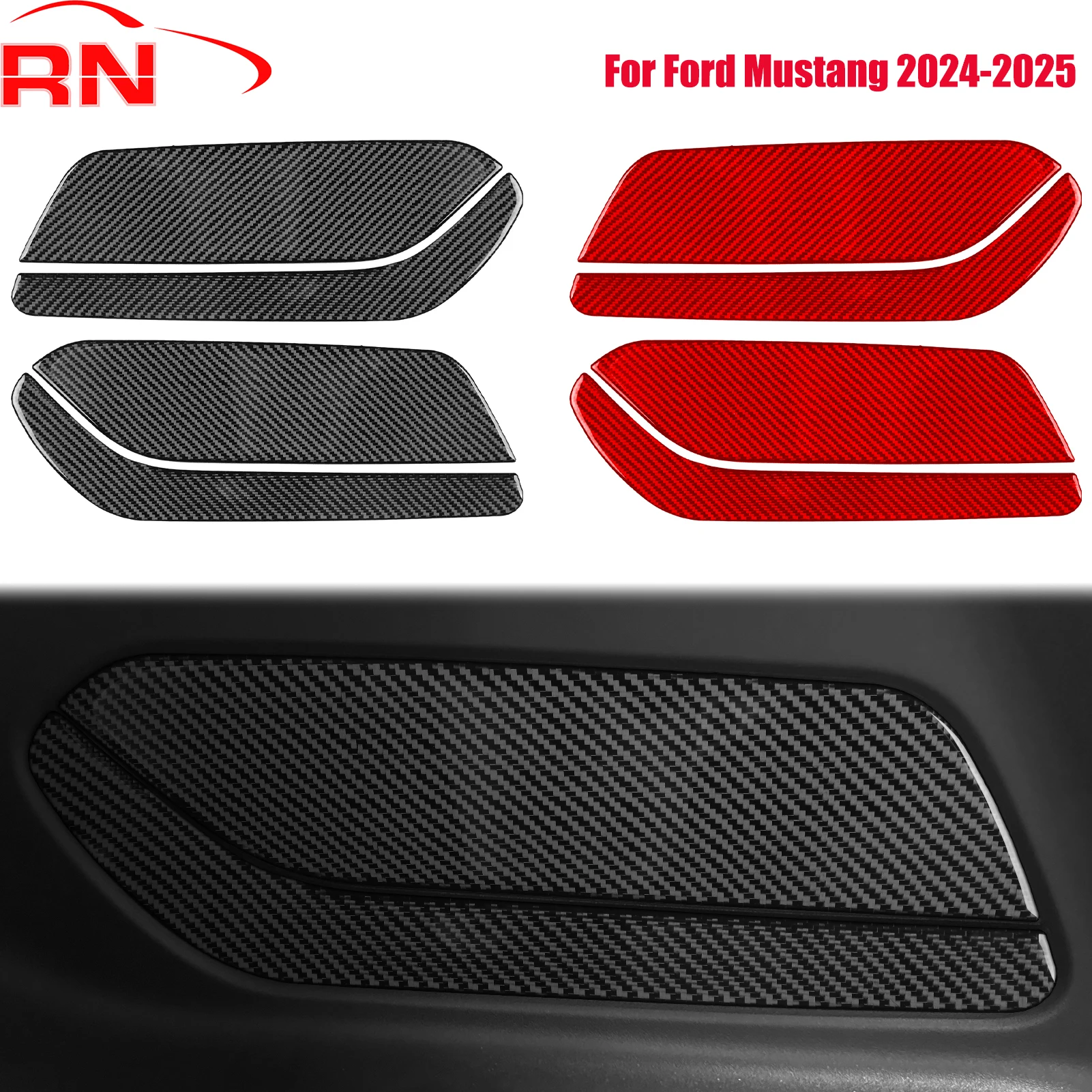 

Для Ford Mustang 2024-2025 модифицированное углеродное волокно автомобильная внутренняя дверная панель аксессуары фортепиано черная внутренняя наклейка