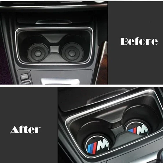 سيارة كأس الماء وسادة دواسة مطاطية المضادة للانزلاق وسادة حصيرة مقاوم للماء لسيارات BMW E46 E39 E53 E36 F22 E87 E90 E91 E92 E65 X5 X3 1 3 5 7 سلسلة