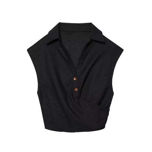 Imagen 2 del producto RARA2025, novedad de verano, moda informal, Top plisado sin mangas con cuello en V y vestido Midi con hebilla, traje de mujer