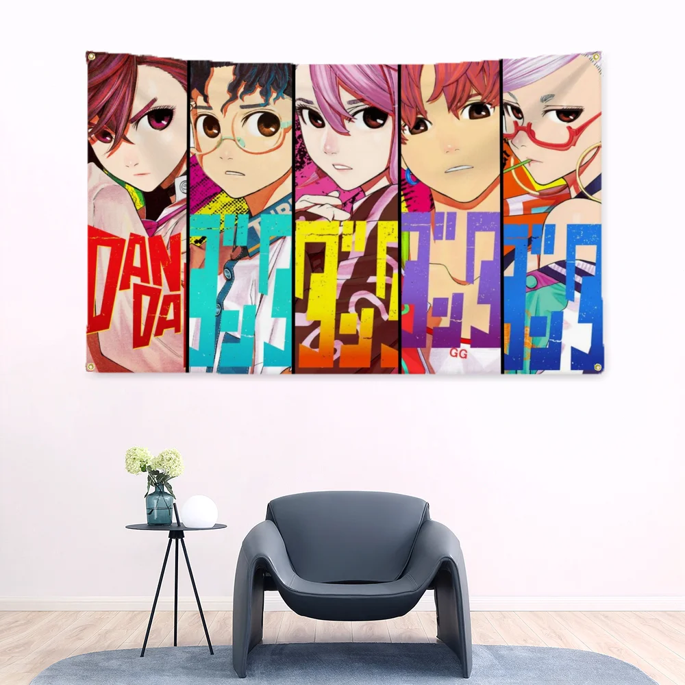 Dandadan Decor Home Tapestry Anime Flag to Hang Flags for Bedrooms Manga Outdoor Decoration Personalized Items Garden Fall