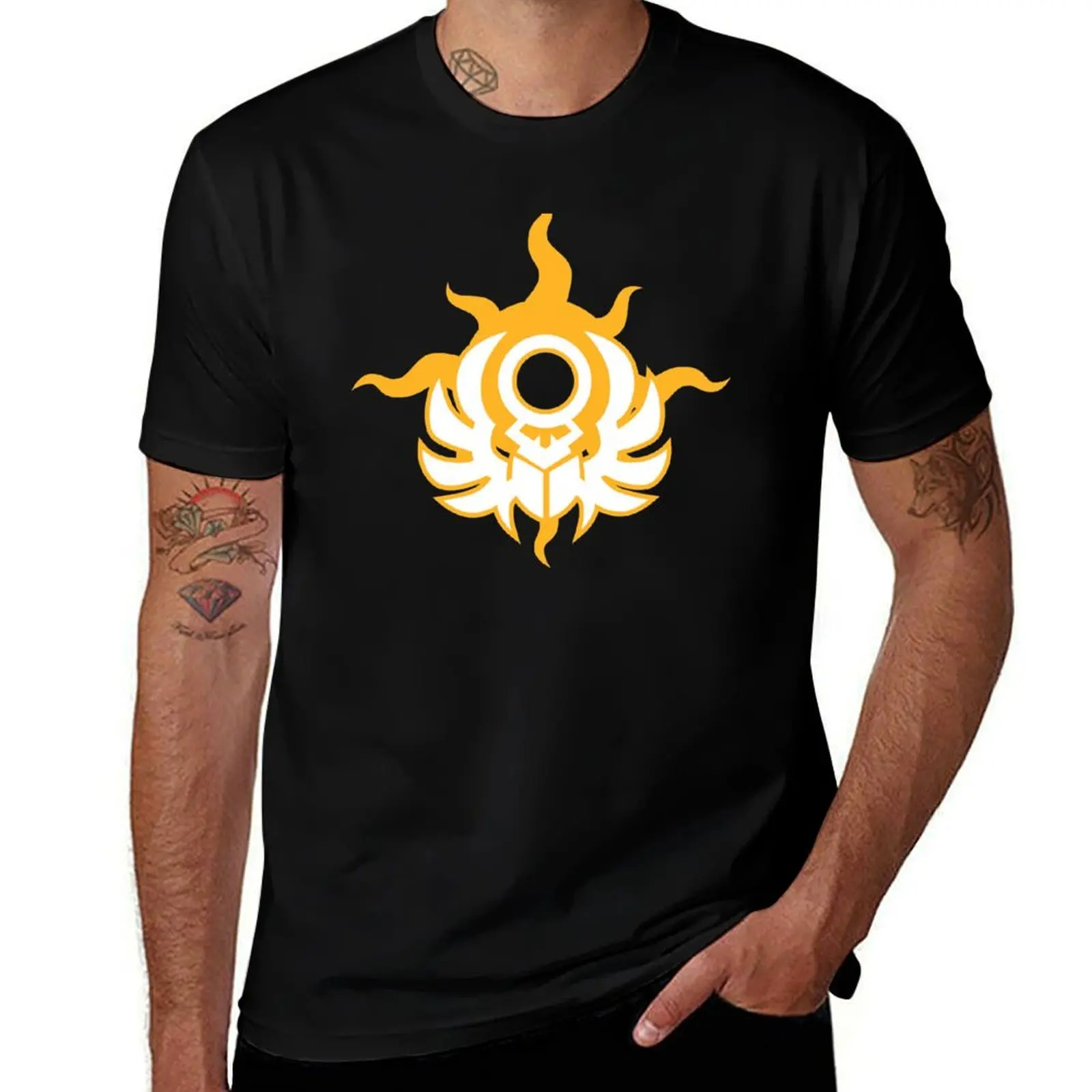 Sun Scarab T-Shirt Basic Solid Color Casual Tee Shirt T-Shirt