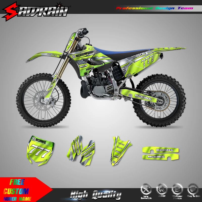 Sawrain Motorcycle Sticker Custom Team Graphics Decals Kit For YAMAHA 15-21 YZ125-250 16-21YZ250X