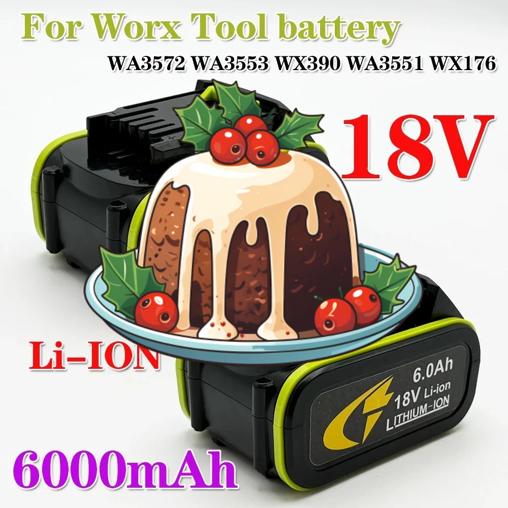 

100% original Worx WA3553 18V 6.0Ah battery cordless power tool backup battery WA3551 WA3553 WA3641 WX373 WX390 battery