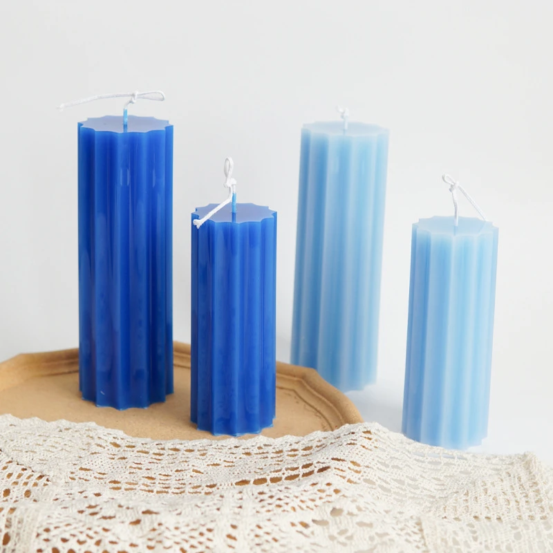 Coarse striped gear cylindrical candle PC acrylic transparent mold