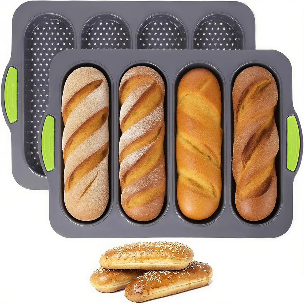 Non-Stick French Bread Baking,3-Wave Loaf Bake Tray for Subs,Hoagies,Hotdogs - Heat Baking Tools, Kitchen Accessories
