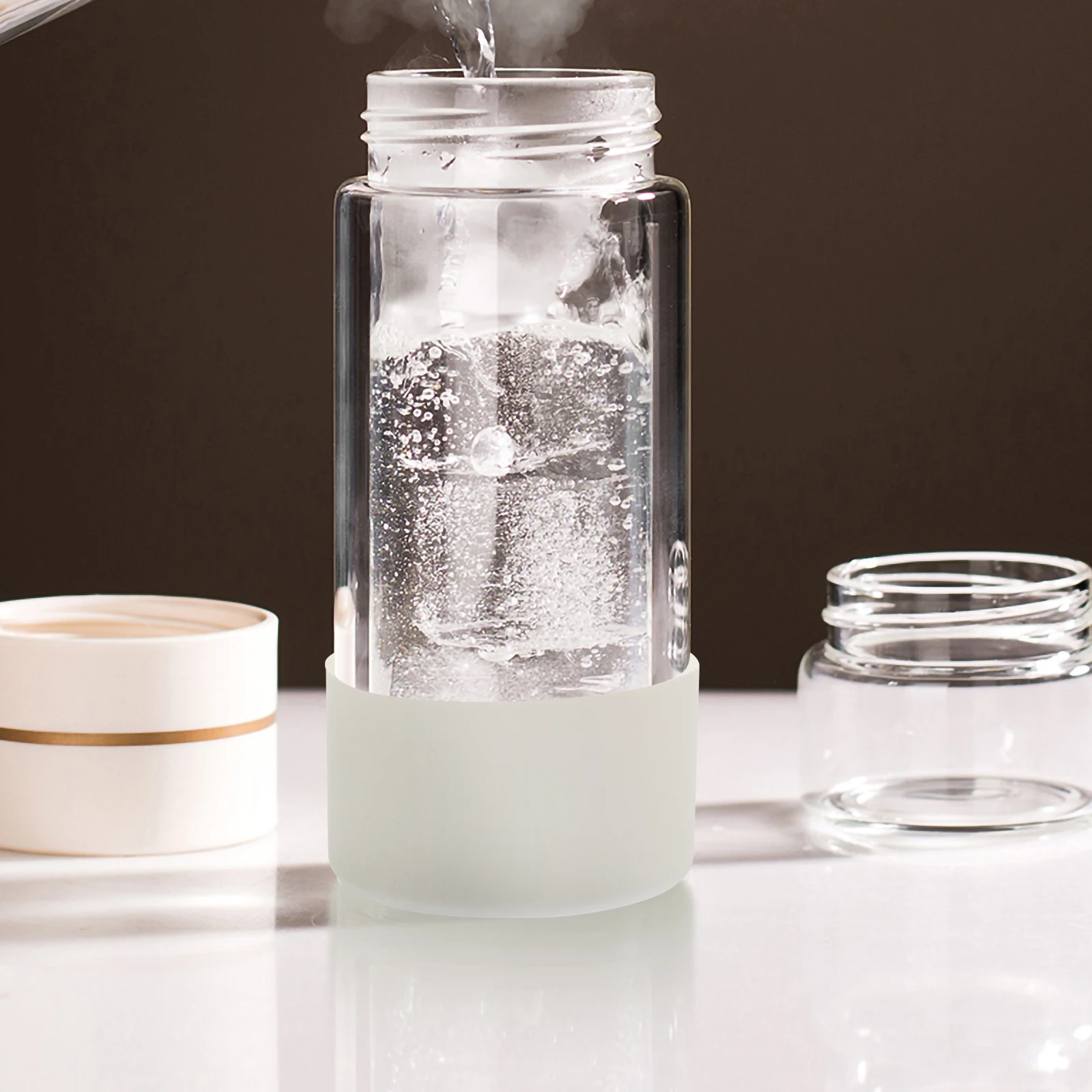 

2pcs Silicone Bottle Boot Glass Cup Anti-Slip Cover Heat Insulated Wear-Resistant Reusable Cup Protector For Home Kitchen Bar