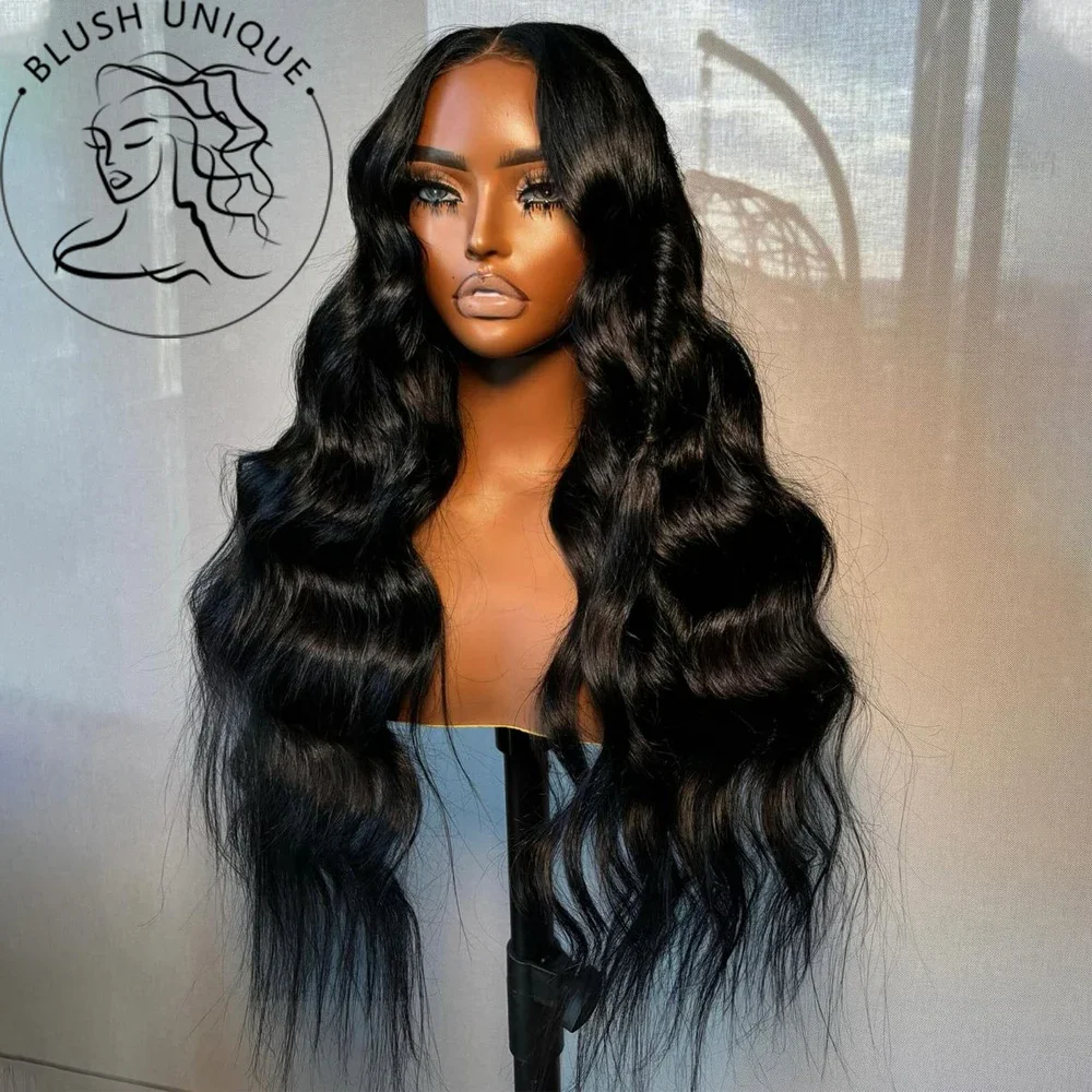 28 Inch Body Wave Lace Front Wigs Synthetic 13x4 HD Lace Front Wigs Pre Plucked Body Wave Glueless Wigs 180% Density for Women