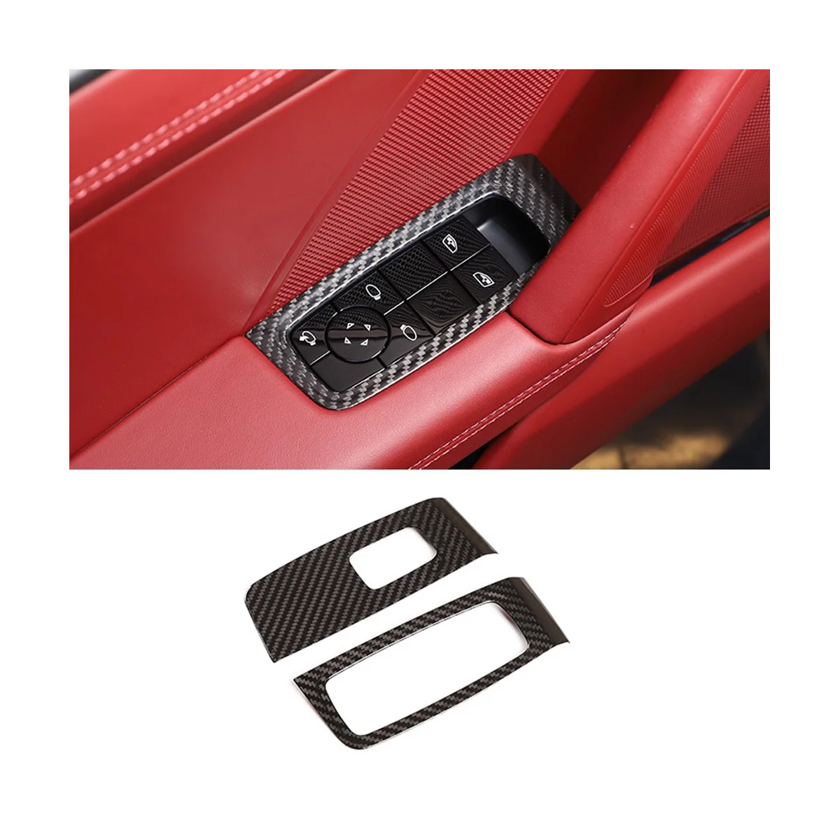 

For Porsche 911 2019-2020 Dry Carbon Fiber Window Glass Lift Switch Panel Trim Interior Accessories