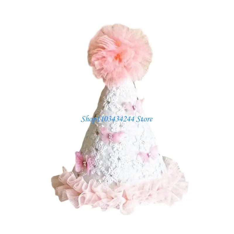 

G2TC Delicate Pink Bowknot Headpiece Baby Girls Birthday Hat Party Photo Props Gift