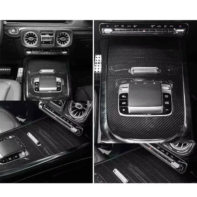 New 2025y G Class W465 Interior Trims 13pcs Kit Dry Carbon Dashboard Frame Shifter Cover Door Handle Panel AC Outlet Frame