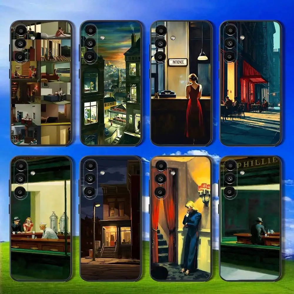 

Nighthawks By Edward Hopper Phone Case For Samsung Galaxy A13,A21s,A22,A31,A32,A52,A53,A71,A80,Soft Black Shell