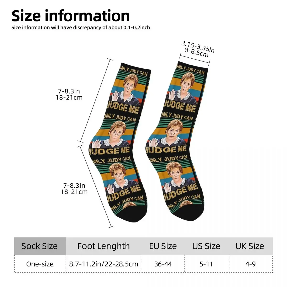 Funny Only Judy Can Judge Me Retro Vintage Socks Harajuku Super Soft Stockings All Season Long Socks for Man's Woman's Gifts