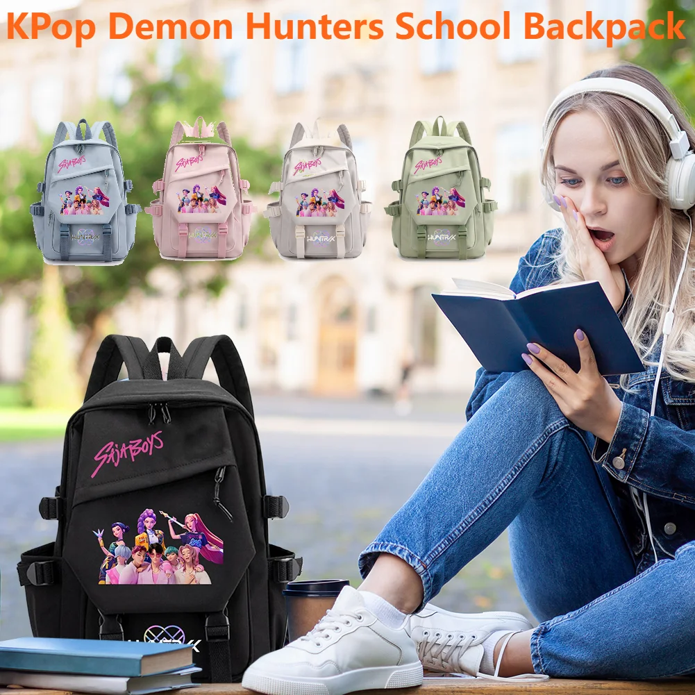 حقيبة المدرسة للطلاب KPop شيطان الصيادين اليومية على ظهره 2025 الساخن فيلم طباعة حقائب الظهر لفتاة صبي حقيبة كتب هدايا الموضة