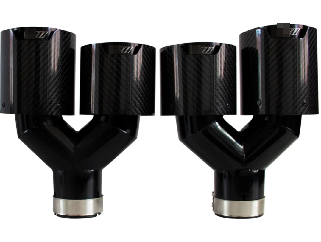 Car accessories all black  Y style real carbon fibre exhaust pipe fit for BMW etc model nozzle