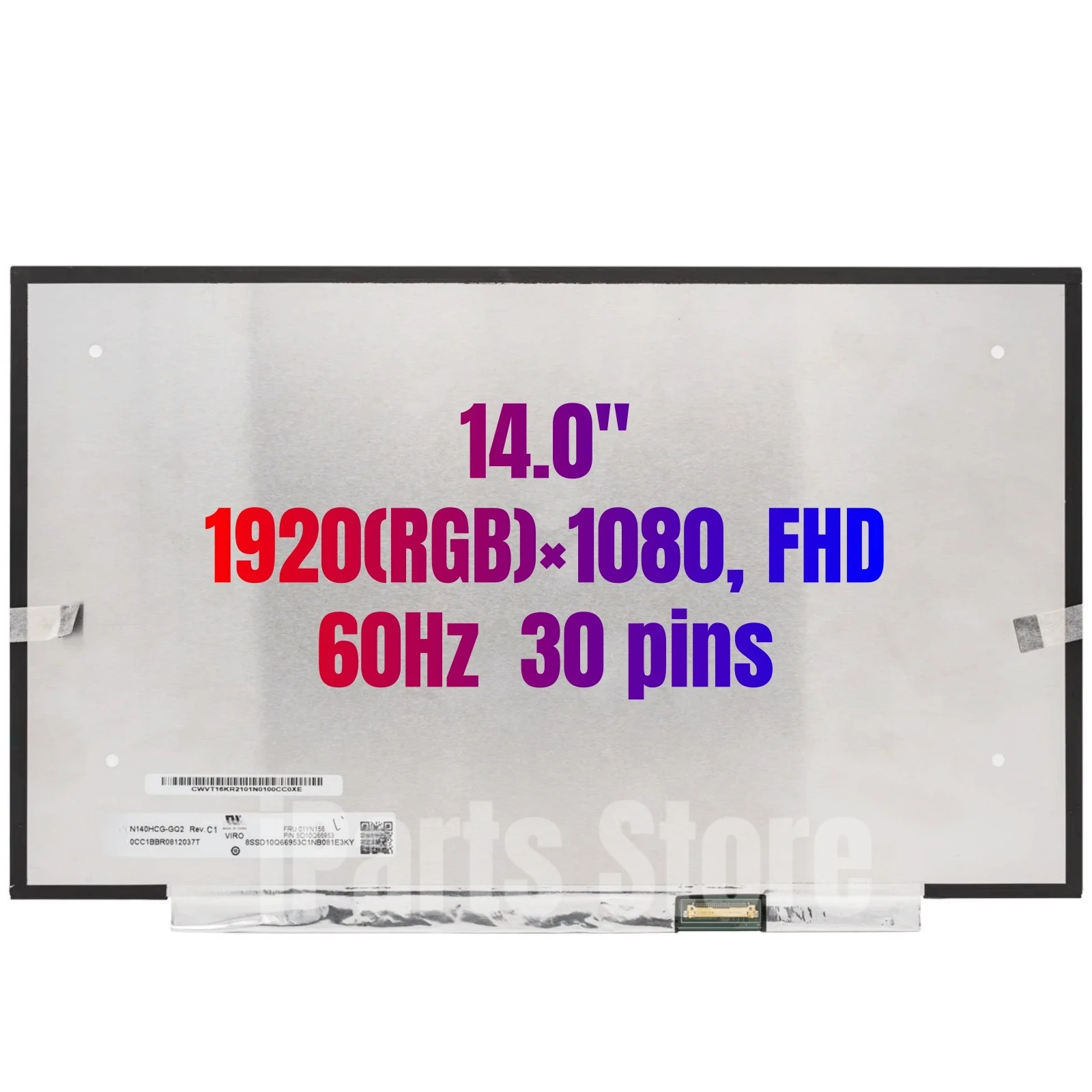 iParts Replacement New Display N140HCG-GQ2 B140HAN05.7 NE140FHM-N61 14.0 inch FHD 60hz 01YN154 01YN156 LCD Screen Panel OEM
